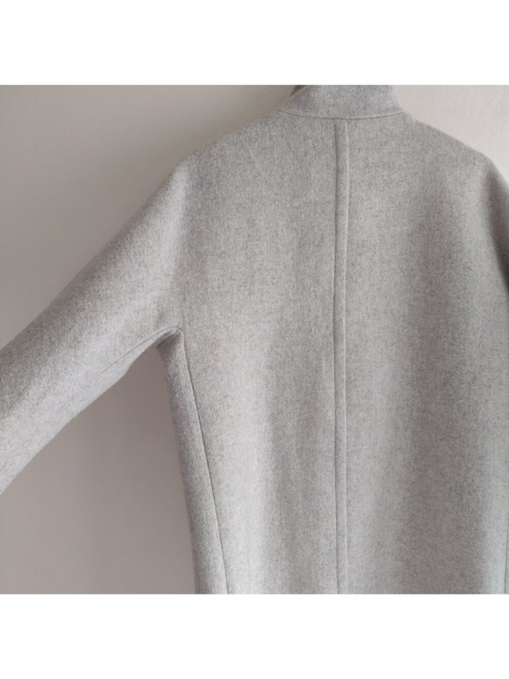 J Crew Womens Wool Blend Coat 12 Gray Funnel Collar Heavy Winter Jacket - Picture 10 of 14